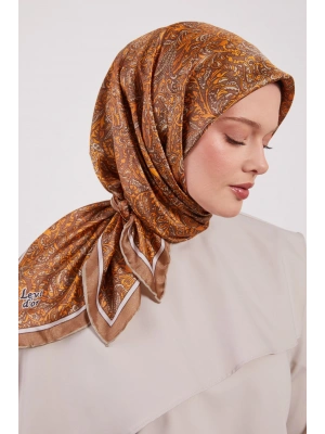 Levidor Kristal Eşarp Etnik Desen 2 Koyu Vizon