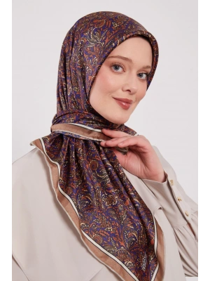 Levidor Kristal Eşarp Etnik Desen 2 Saks Vizon