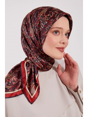 Levidor Kristal Eşarp Etnik Desen 2 Lacivert Bordo
