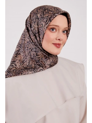 Levidor Kristal Eşarp Etnik Desen 2 Siyah Vizon