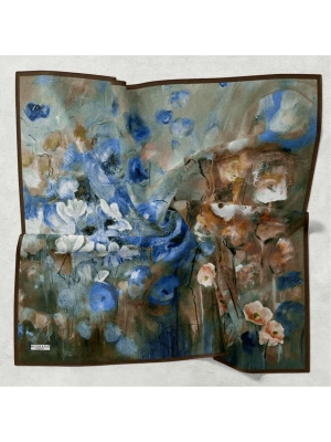 Mismara Organik Pamuk Eşarp D2 Yeşil Mavi