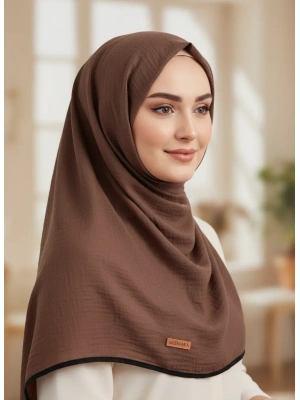 Mismara Müslin Biyeli Eşarp Mocha