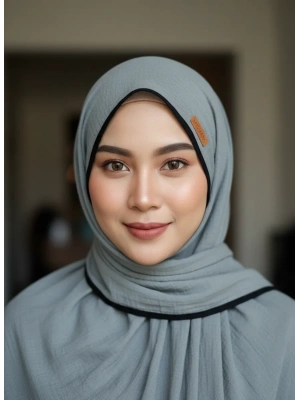 Mismara Müslin Biyeli Eşarp Füme