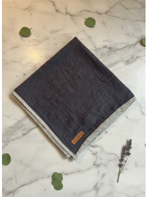 Mismara Müslin Biyeli Eşarp Antrasit