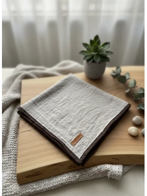 Mismara Müslin Biyeli Eşarp Vizon Kahve