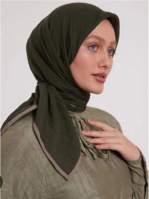Mismara Müslin Biyeli Eşarp Haki Vizon