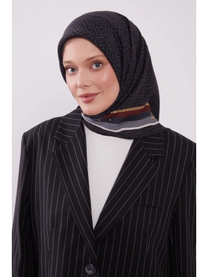 Levidor Royal Eşarp Kemer Desen Siyah Gri