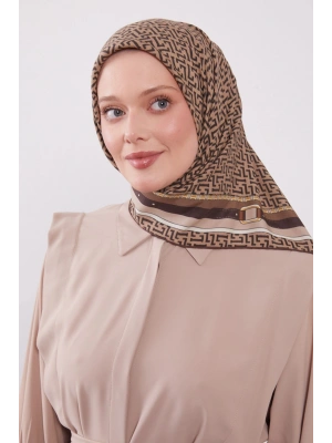 Levidor Royal Eşarp Kemer Desen Koyu Vizon