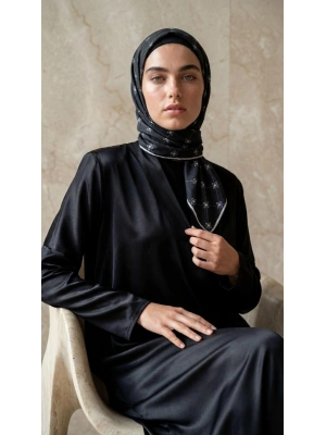 Bonjela Soft Eşarp Kafes Desen Siyah