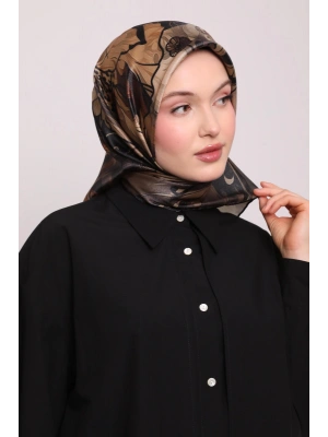 Levidor Kristal Eşarp Esinti Desen Siyah Bej