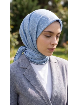 Levidor Kristal Eşarp Filiz Desen İndigo Mavi