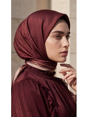 Levidor Kristal Eşarp Kemer Desen Bordo