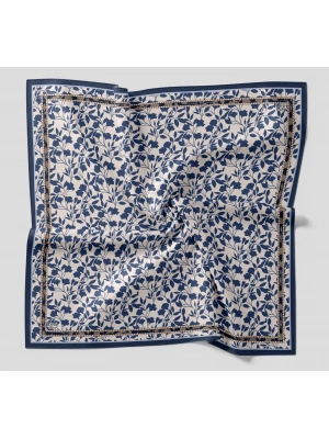 Levidor Kristal Eşarp Sarmaşık Desen Saks Mavi