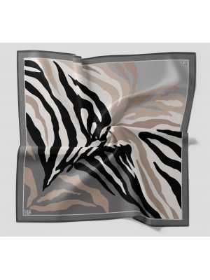 Levidor Kristal Eşarp Zebra Desen Gri