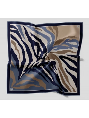 Levidor Kristal Eşarp Zebra Desen İndigo Mavi