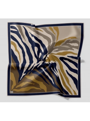 Levidor Kristal Eşarp Zebra Desen Lacivert