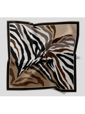 Levidor Kristal Eşarp Zebra Desen Siyah Kahve