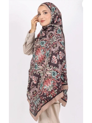 Luissa Bambu Kraş Şal Osmanlı Desen Karamel