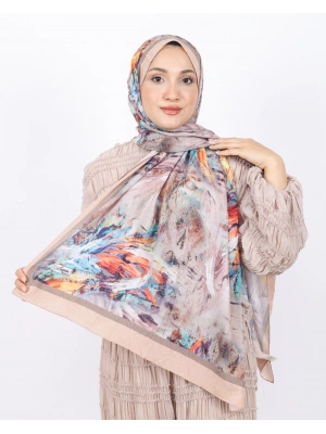 Luissa Bambu Kraş Şal Pastel Desen Bej