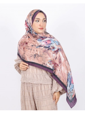 Luissa Bambu Kraş Şal Pastel Desen Mor