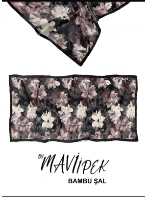 Mavi İpek Bambu Kraş Şal Desen 1 D10