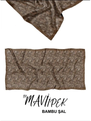 Mavi İpek Bambu Kraş Şal Desen 2 D10