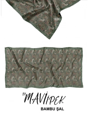Mavi İpek Bambu Kraş Şal Desen 2 D6