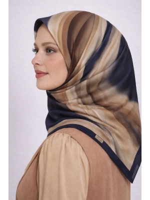 Mavi İpek Pamuklu Soft Eşarp D17