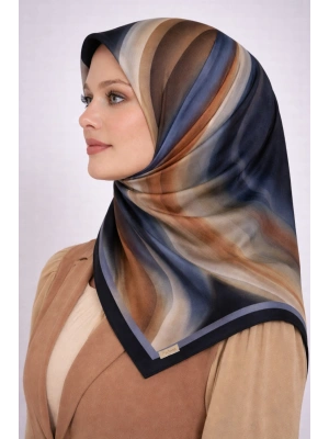 Mavi İpek Pamuklu Soft Eşarp D18