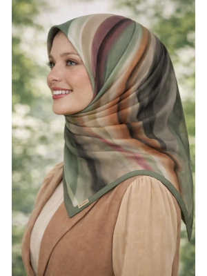 Mavi İpek Pamuklu Soft Eşarp D19