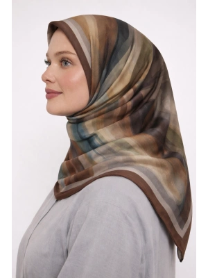 Mavi İpek Pamuklu Soft Eşarp D25