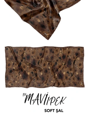 Mavi İpek Soft Pamuk Şal Desen 1 D6