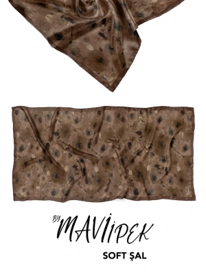 Mavi İpek Soft Pamuk Şal Desen 1 D7