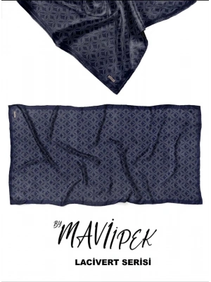 Mavi İpek Soft Pamuk Şal Lacivert Serisi D1