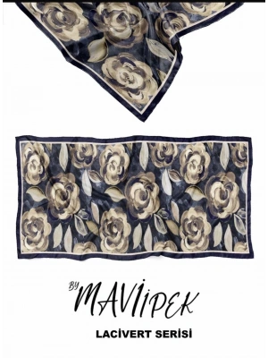 Mavi İpek Soft Pamuk Şal Lacivert Serisi D5