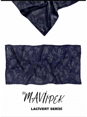 Mavi İpek Soft Pamuk Şal Lacivert Serisi D6