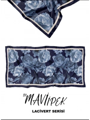 Mavi İpek Soft Pamuk Şal Lacivert Serisi D7