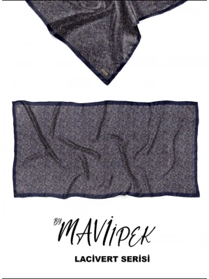 Mavi İpek Soft Pamuk Şal Lacivert Serisi D9