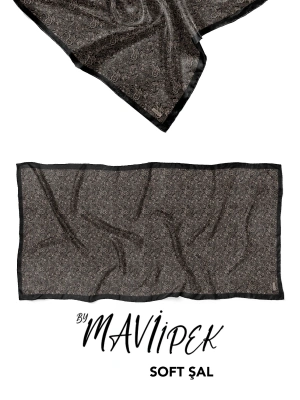 Mavi İpek Soft Pamuklu Şal Desen 2 D1