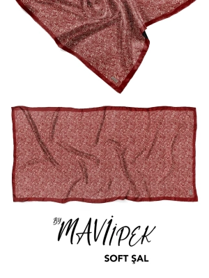 Mavi İpek Soft Pamuklu Şal Desen 2 D11