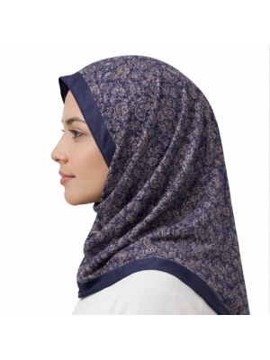 Mavi İpek Soft Pamuklu Şal Desen 2 D2