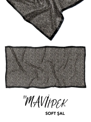 Mavi İpek Soft Pamuklu Şal Desen 2 D3