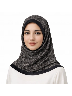 Mavi İpek Soft Pamuklu Şal Desen 2 D3