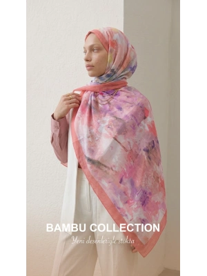 Şehri Şal Bambu Kraş Şal 6360 Şeker Pembe
