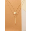 14 Ayar Altın Clover Rod Kolye