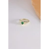 14 Ayar Altın Green Heart Yüzük