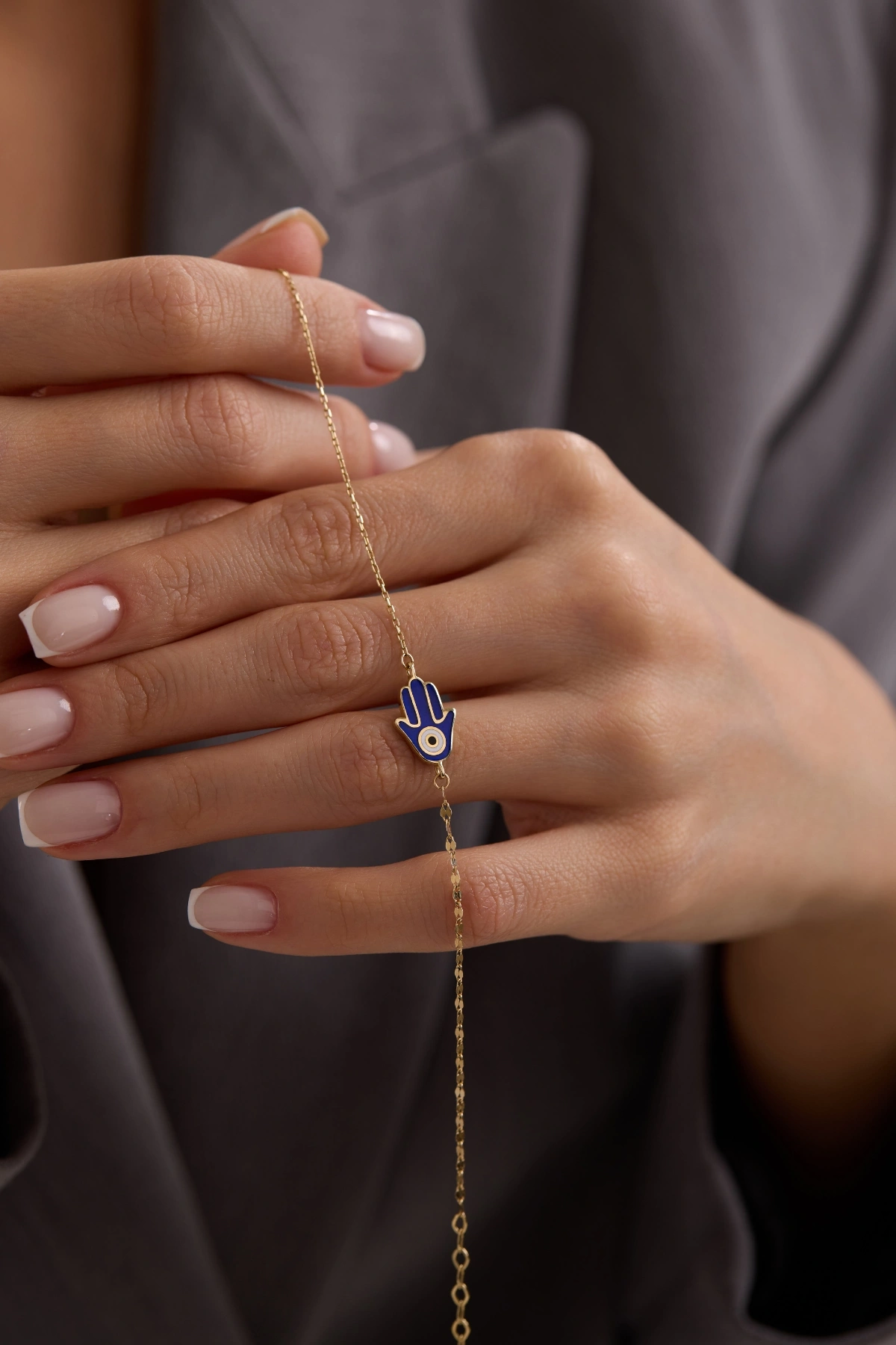 14 Ayar Altın Mix Chain Hand Eye Bileklik