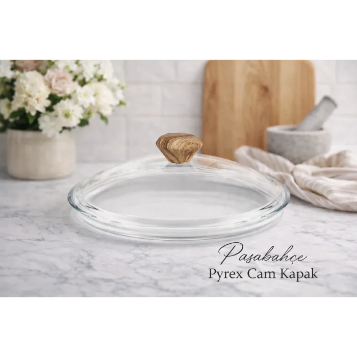 24 cm Febern Premium Bio Granit Alüminyum Döküm Nisch Tencere (Klasik Mavi-Açık Ahşap Kulp)