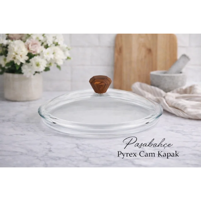 26 cm Febern Premium Bio Granit Alüminyum Döküm Nisch Tencere (Siyah-Koyu Ahşap Kulp)