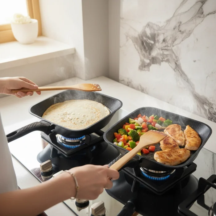 Febern Premium Bio Granit Alüminyum Döküm Nar Tava Set - Black/Silver Edition